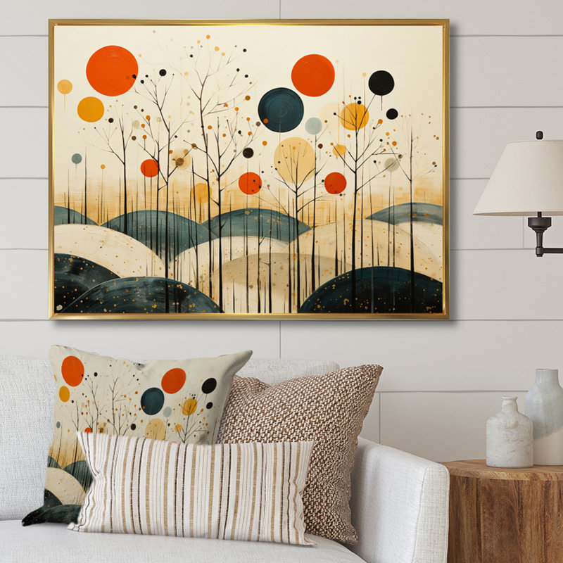 Art coloré sur toile Minimalist, H 12 po x l 20 po x P 1 po, Cadre flottant doré