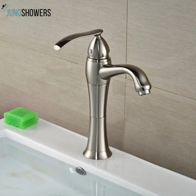 Juno Stylish Cap Single Handle Bathroom Sink Faucet – Elegant Polished Basin Mixer