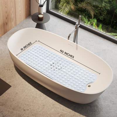 Large Bathtub Mat with Suction Cups & Non-Slip Backing Bath Mat