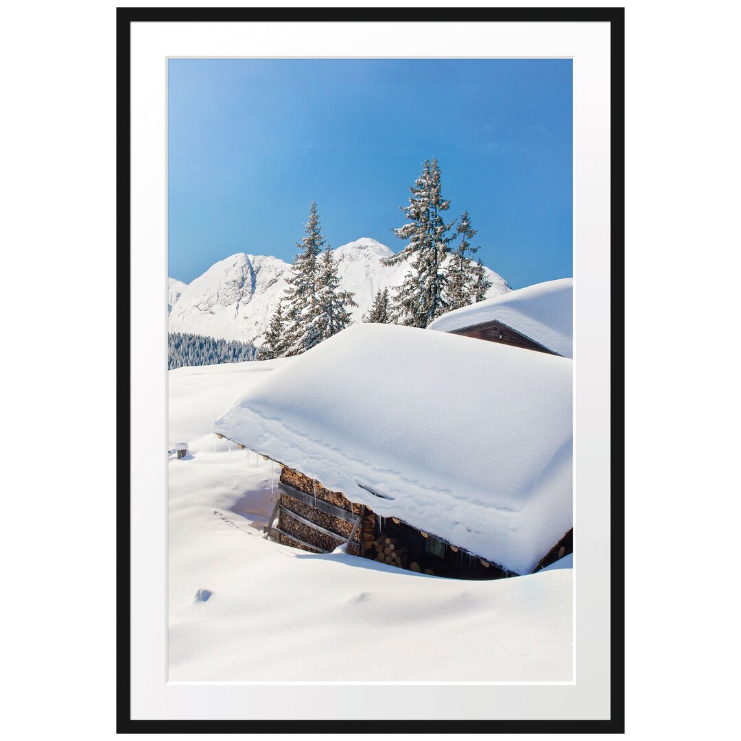 Gerahmtes Poster Berghütten in den Alpen