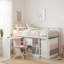 Leo Single (3') Metal Mid Sleeper Bed Frame with Built in Desk and Ladder