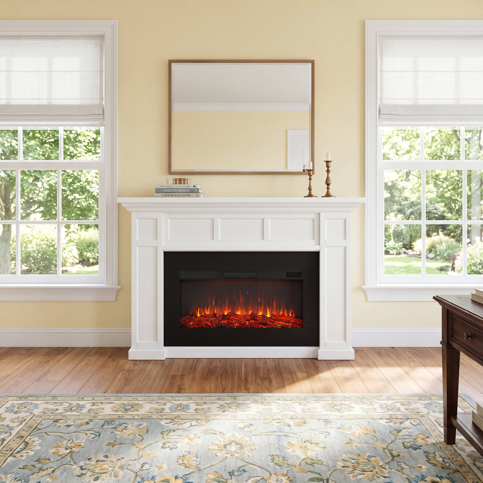 Real Flame® Alcott Electric Fireplace, White, Standard