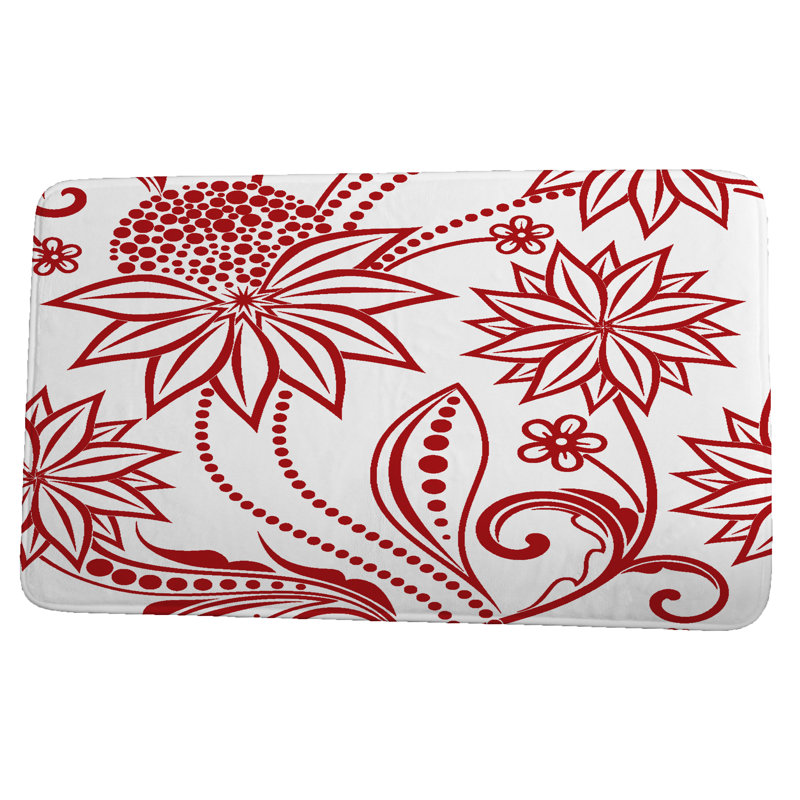 Tapis pour salle de bain Lower Failand, l 24 po x L 36 po, Rouge
