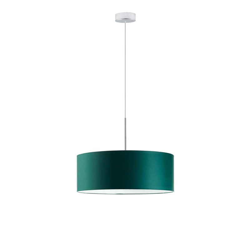 Aubryn 3 - Light Drum Pendant, Bottle Green, Chrome, 120cm H x 40cm W x 40cm D