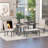 Shanequah 6-Piece Farmhouse Dining Table Set, Rectangular Trestle Table and 4 Upholstered Chairs & Bench for Dining Room,dining room set,dinning table set-895771832-895771839-895771838