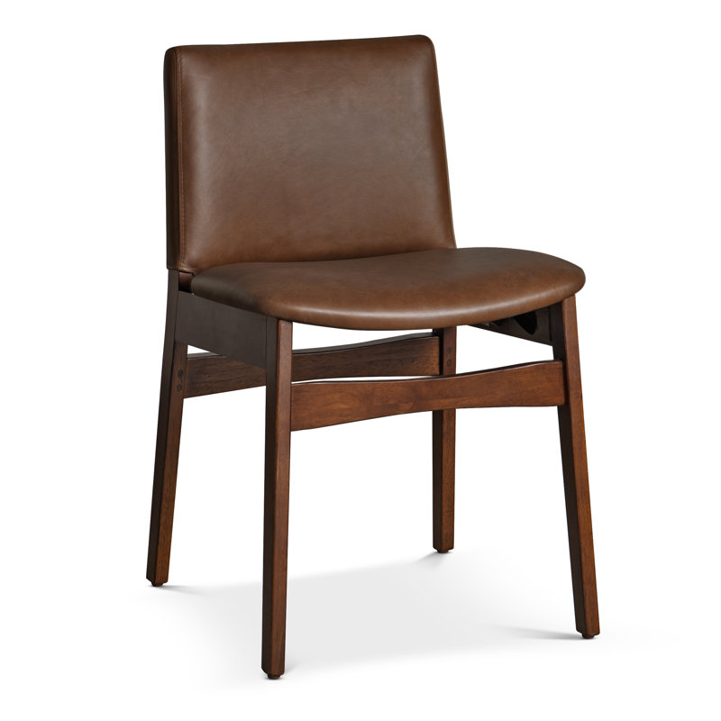 Chaise en cuir pleine fleur Oliva, Brown