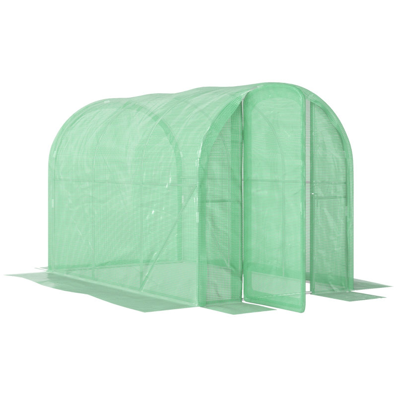Norwyn Traditional Polytunnel Greenhouse With Hinged Door And Galvanized Steel Frame
