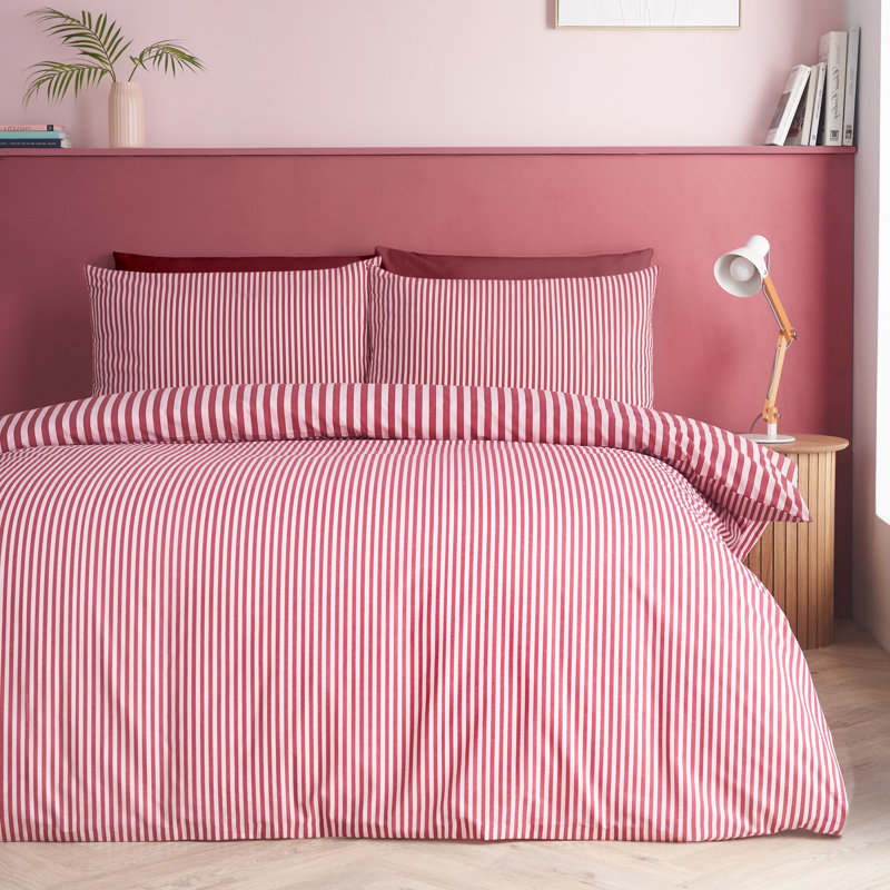 Epping Textured Stripe Reversible Duvet Cover Set, Double