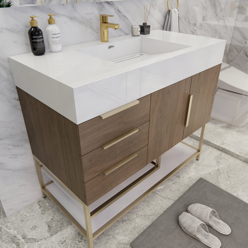 Ensemble de meuble-lavabo simple 42 po Glasgow, Chêne clair