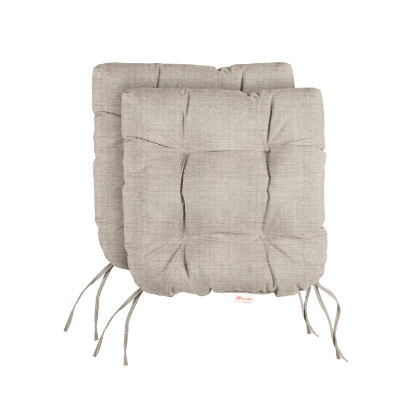 Coussin de siège 2 pièces Sumbrella, L 16 po x P 16 po, Tissage uni argent coulé Sunbrella®