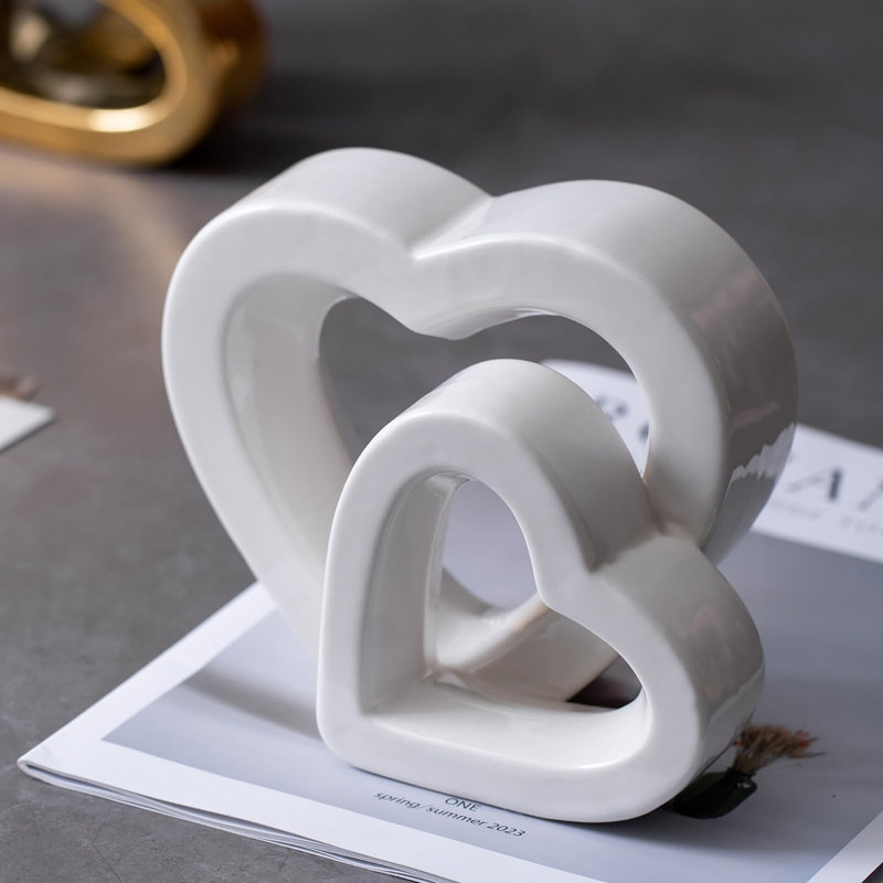 Décoration en forme de cœur Love Love, Blanc