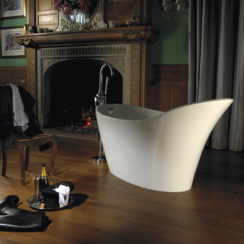 Amalfi 64" x 32" Freestanding Soaking Bathtub With Void, Gloss White