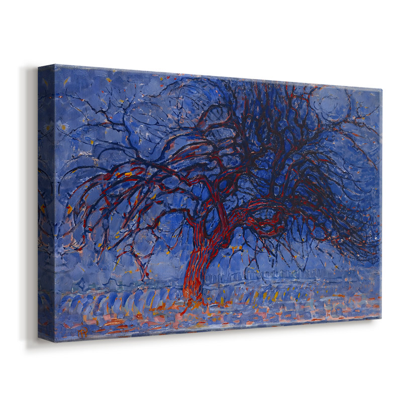 Avond (soirée): L'arbre rouge - Piet Mondrian - Toile tendue avec châssis - 1908 - 1910, 12x18