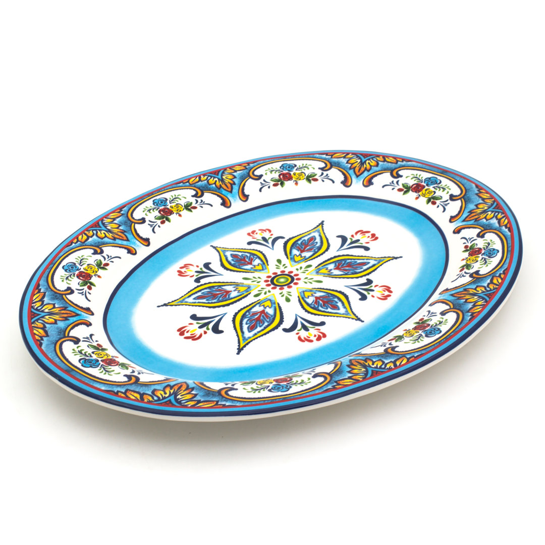 Zanzibar Oval Platter - 18" Euro Ceramica 