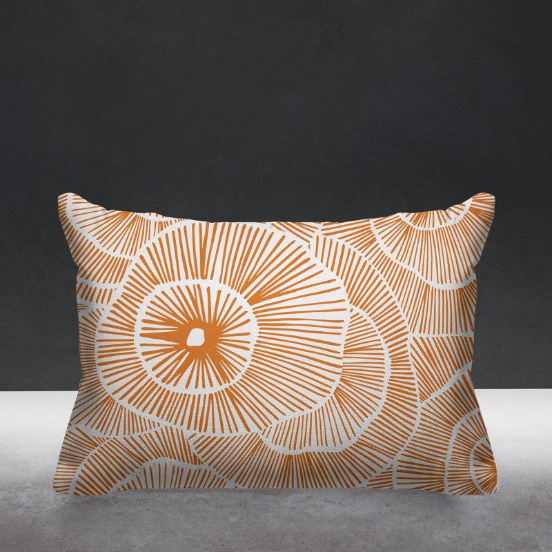 Outdoor Reversible Throw Pillow, Orange