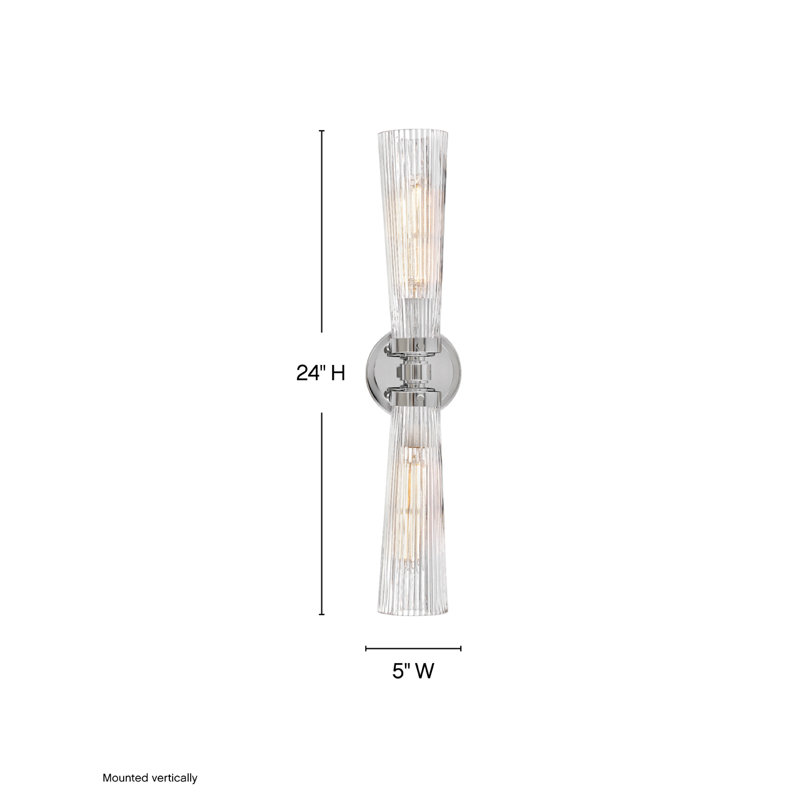 2 - Light Vanity Light, Polished Nickel