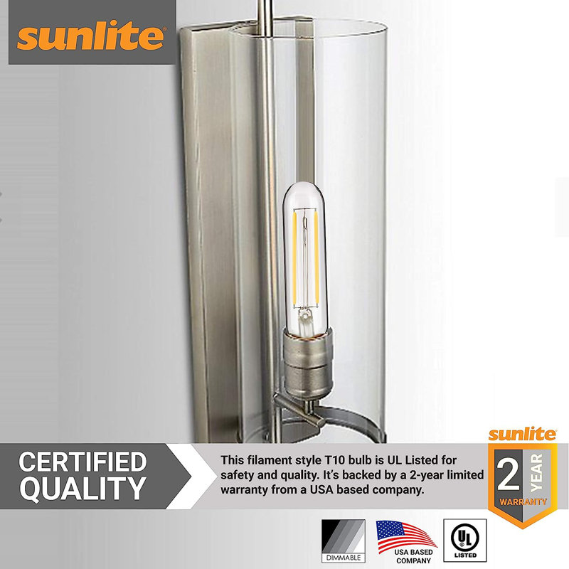 2 Watt (25 Watt Equivalent) T10 LED Dimmable Light Bulb 2200K E26/Medium (Standard) Base