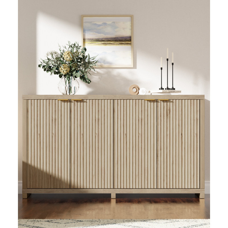55'' Modern Sideboard Buffet Cabinet with Adjustable Shelves