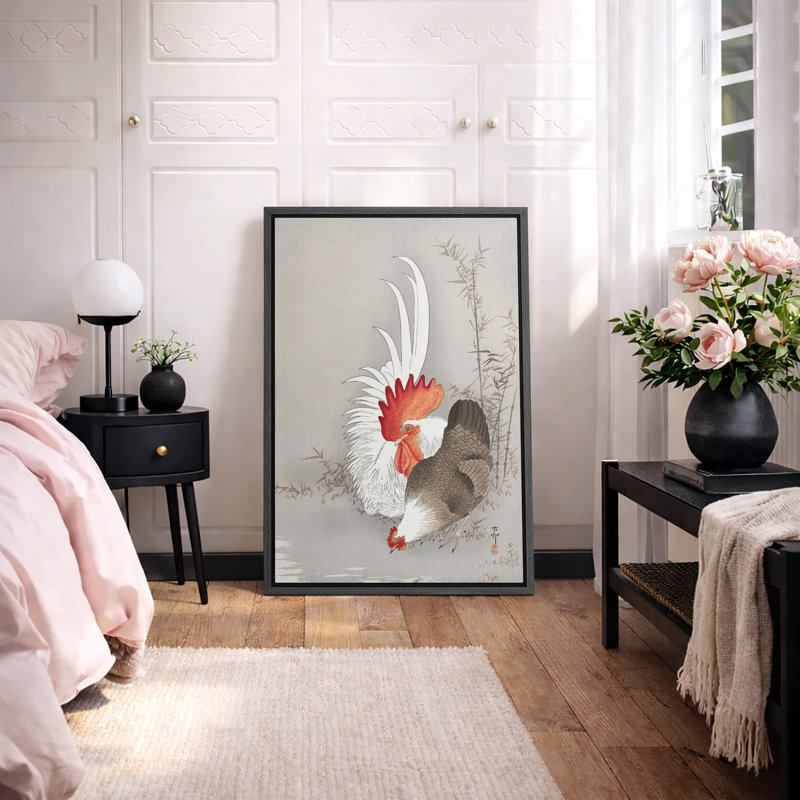 Illustration de coq japonais, images d'animaux de ferme, impression sur toile encadrée, H 24 po x l 16 po x P 1,5 po