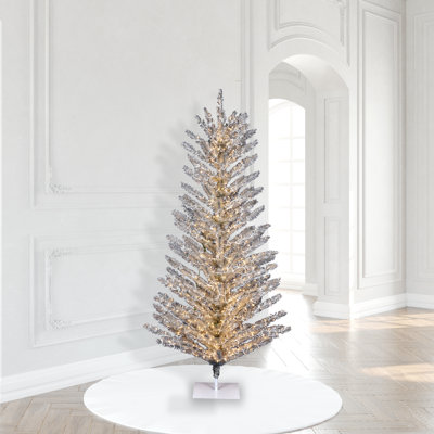 Arbre de Noël artificiel rétro en aluminium