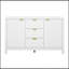 Buffet à motif ondulé - 3 tablettes réglables, 3 tiroirs et portes à fermeture en douceur, console de rangement avec poignées en métal, convient pour le bureau, le couloir et le salon-580478291