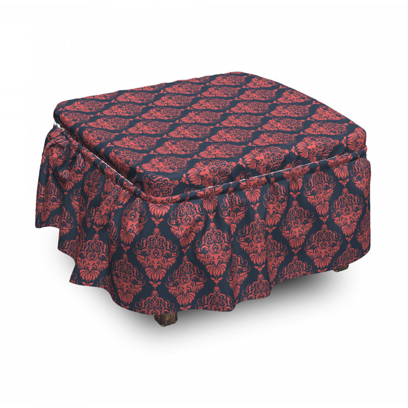 Housse pour shabby damassé rococo repose-pieds