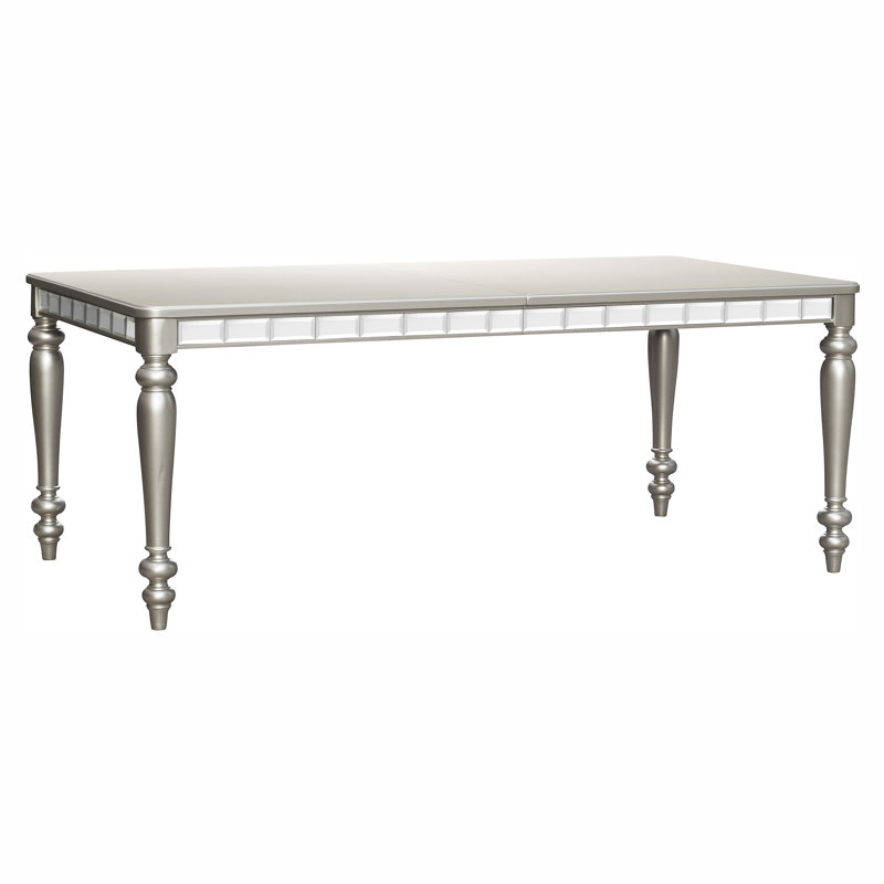 Glamourous Silver Finish Rectangular Dining Table