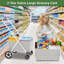 Chariot de course extra large, chariot à 2 niveaux sur roulettes, chariot utilitaire pliable avec double panier et roulettes pivotantes à 360° pour les courses et le linge, blanc