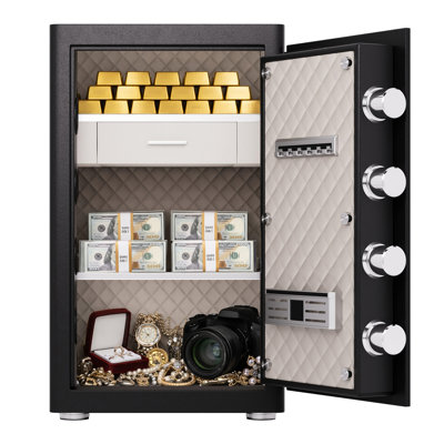 2.8 Cu Ft Home Safe, Bag, Heavy-duty Steel, Digital Keypad, 10mm Door, 28mm Bolts, Removable Shelf, Jewelry Box, Dual Alarm, Silent Mode, Various Applications Safe With Steel Body, Alarm & Mode For