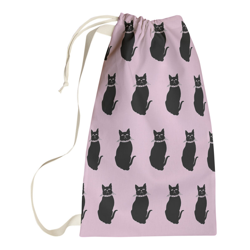 Hansard Fabric Laundry Bag with Handles, Pink, Small (18" H x 29" W x 1.5" D)