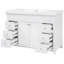 Meuble-lavabo de salle de bain de 122 cm (48 po) avec lavabo en résine, 6 tiroirs à fermeture amortie et portes doubles, blanc