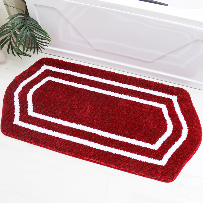 Tapis pour salle de bain Shilyn, L 24 po x L 48 po, Rouge