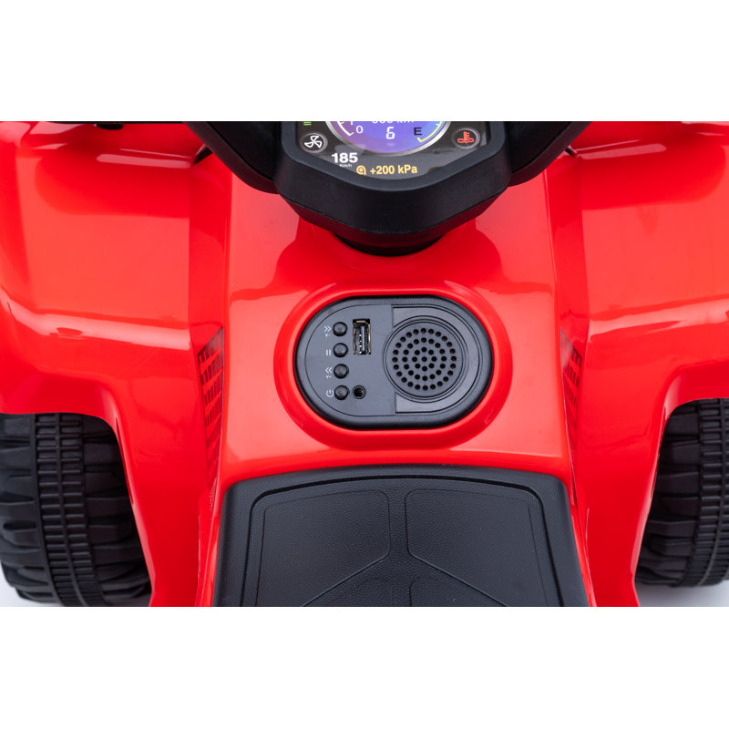 Red 6V Battery Powered Kids Quad with Working Headlights