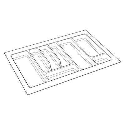 Kitchen Kit 800 Wide 8 Compartments Grey Plastic Cutlery Tray