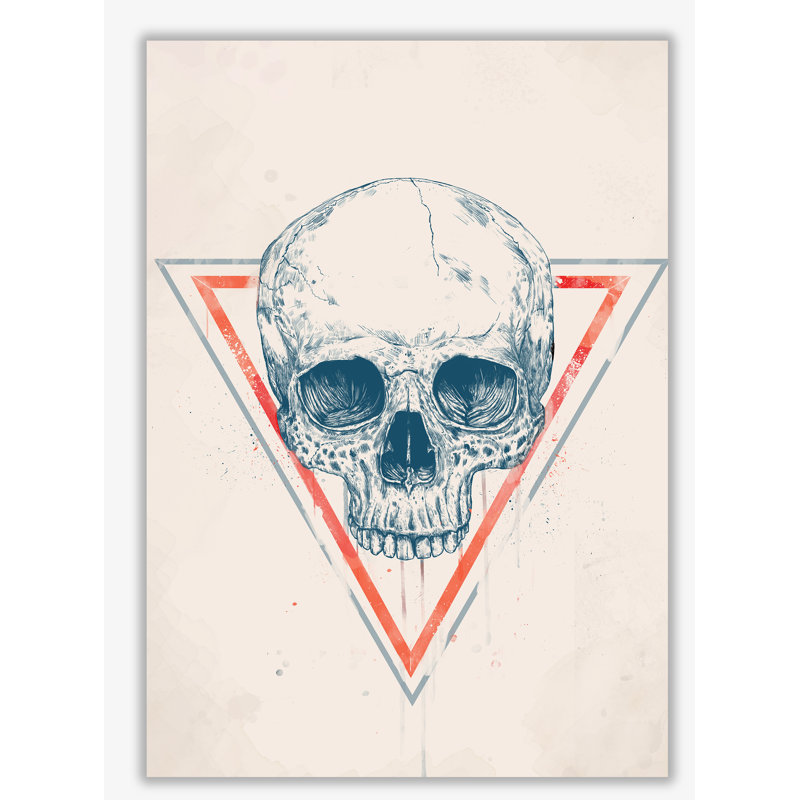 Skull In Triangles by Mercedes Lopes Charro - Print, No Frame, 29.7 cm H x 21 cm W x 1 cm D