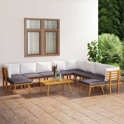 Acacia 10 - Person Modular Patio Conversation Set with Cushions