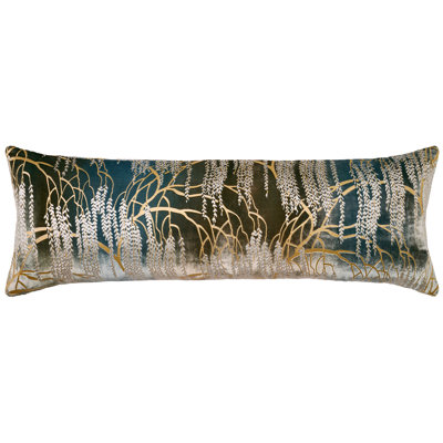 Willow Metallic Rectangular Velvet Pillow Cover & Insert