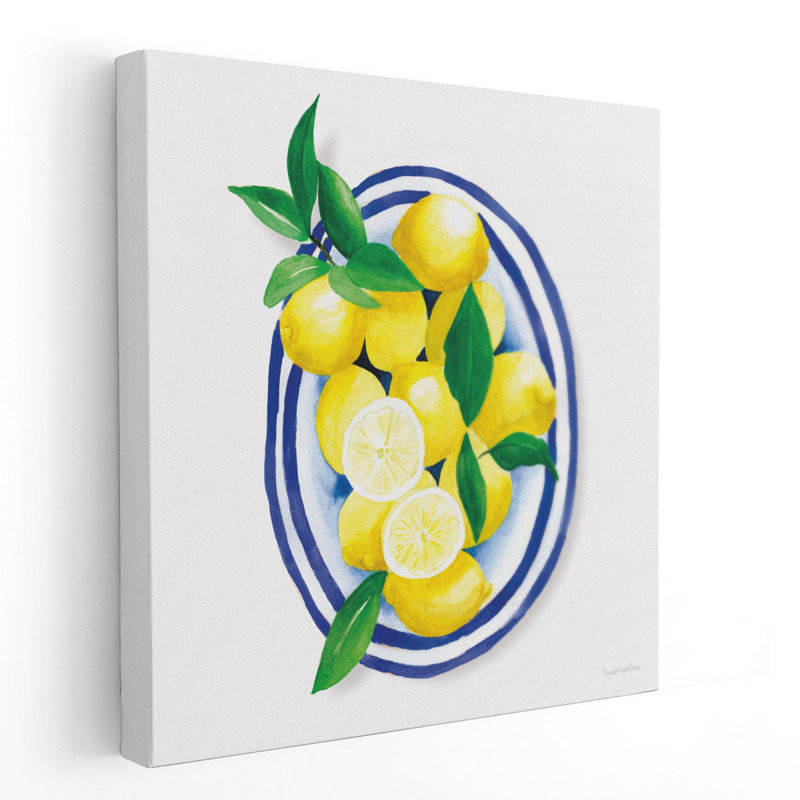 Citrons espagnol I - reproduction d'art sur toile, H 20 po x l 20 po