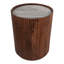 Table d'appoint décorative en bois nervuré avec dessus en marbre et compartiment de rangement - table de bout moderne étroite pour le salon ou la maison - 19,75 po, brun-1308559771-1308559770