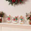 Décoration de table de Noël en résine représentant des bonshommes en pain d'épice skiant, 15 cm de hauteur
