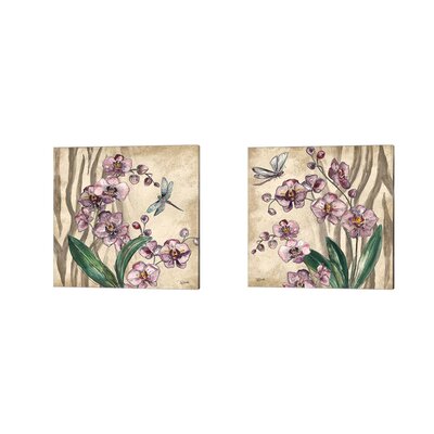 Boho Orchid & Dragonfly By Tre Sorelle Studios, Canvas Art (Set Of 2) -  Red Barrel StudioÂ®, 72B302D58FB248D089705235DFF094C7