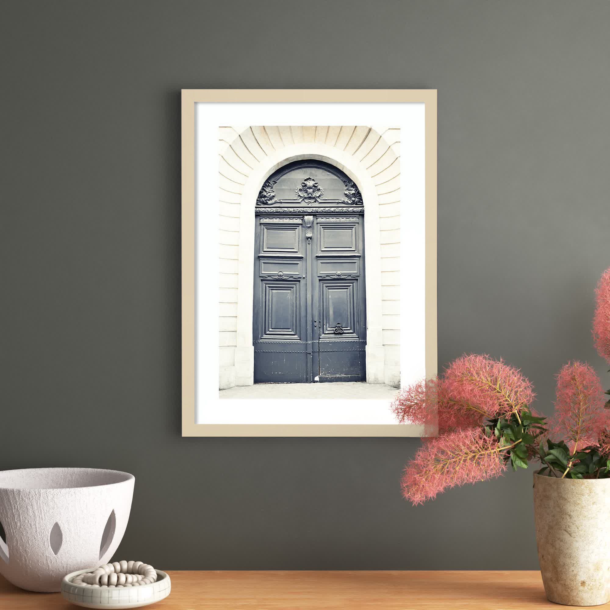 Black Paris Door by Caroline Mint, Brown, 26" H x 19" W