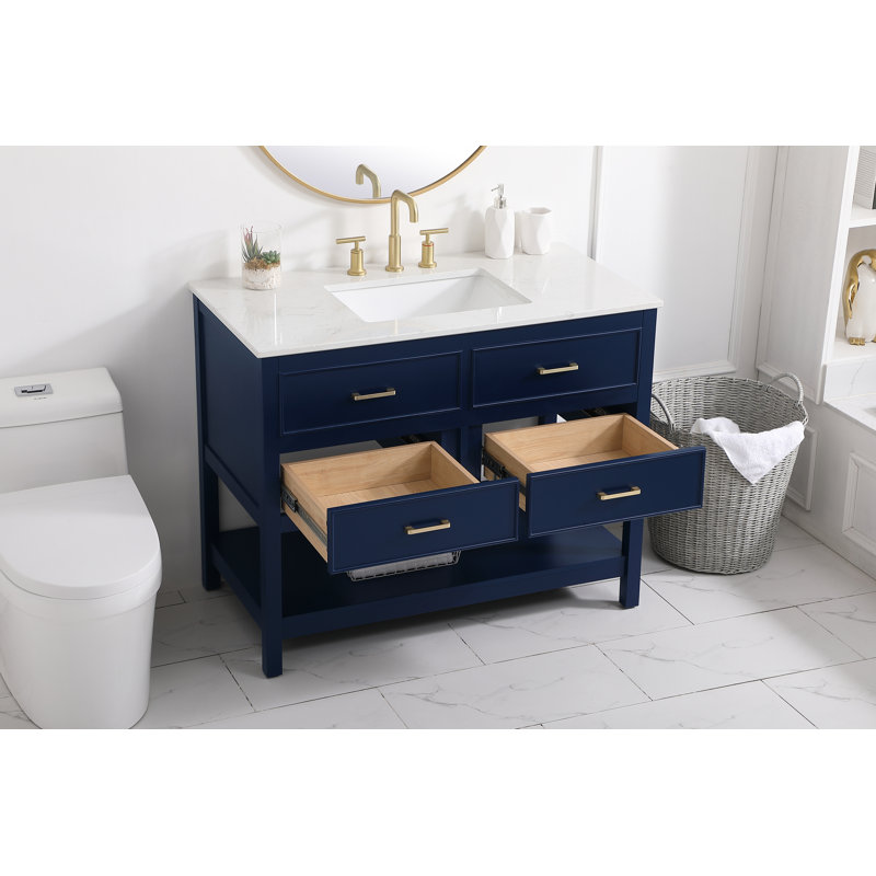 Ensemble de meuble-lavabo simple 42 po Sinclaire, Bleu