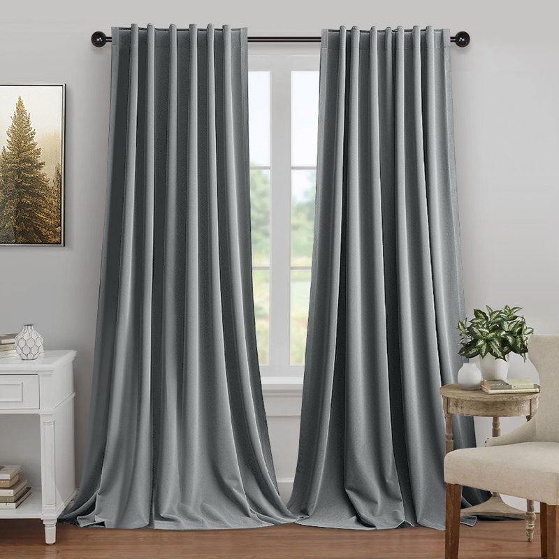 Rideaux occultants isolants et isolants en velours de qualité supérieure, Gris, L 52 po x L 84 po
