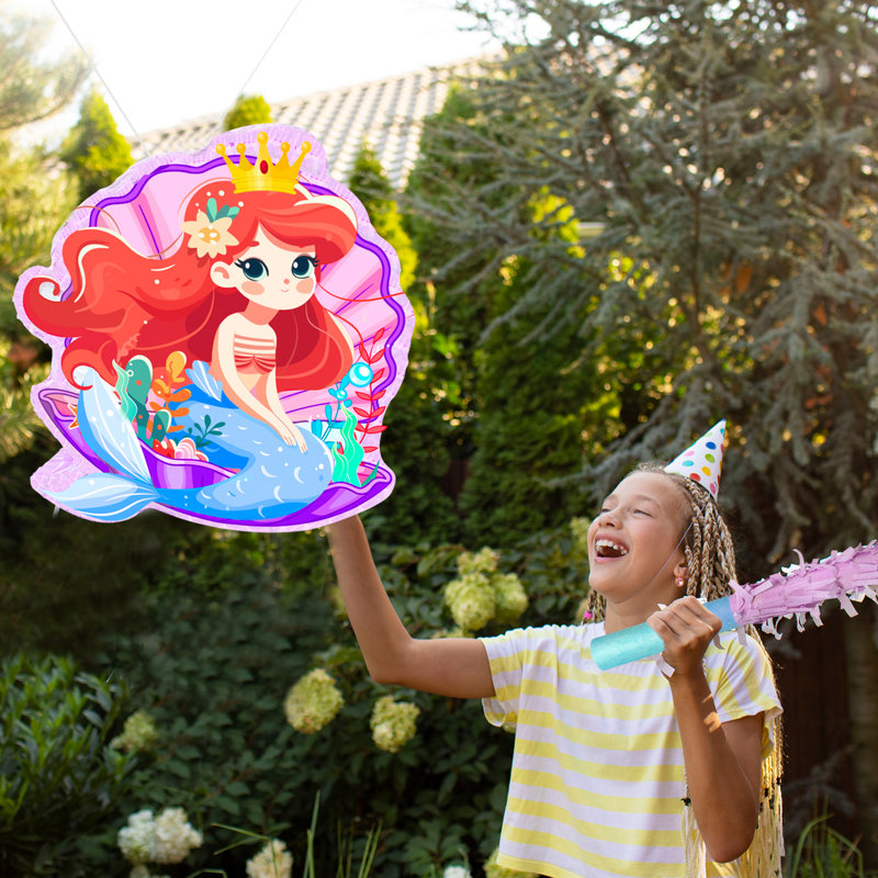 Pinatas de sirène pour fête d'anniversaire, pinata de fête de sirène 4-en-1