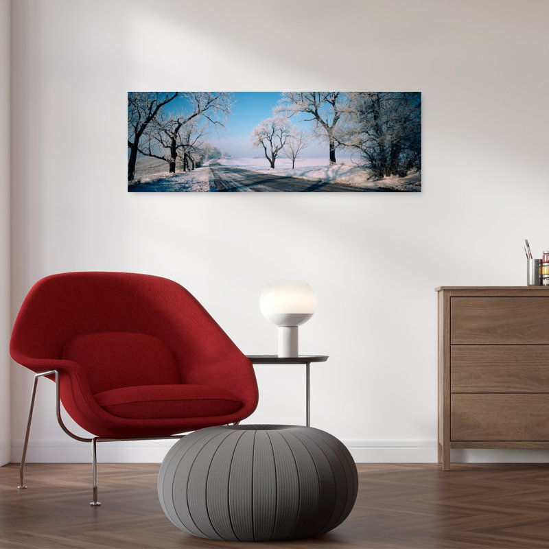 Art contemporain, paysage de forêt abstraite, H 12 po x l 36 po
