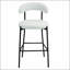 Tabouret de bar 26 po à hauteur de comptoir avec housse en tissu Teddy et îlot de cuisine avec base thermolaquée noire et repose-pieds-487759145