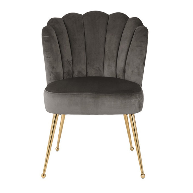 Pippa Upholstered Dining Chair, Khaki, Gold