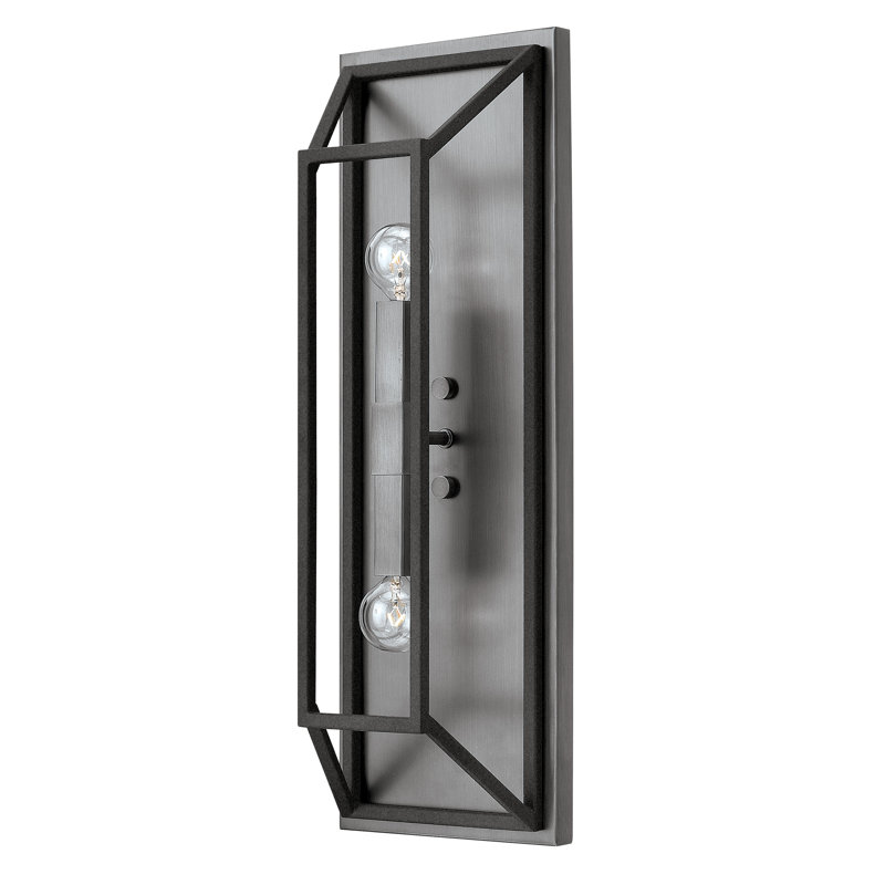 Fulton Two-Light Minimalist Wall Sconce, Zinc