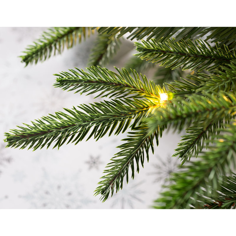 7ft Green Fir Artificial Christmas Tree 500 Coloured & White Lights